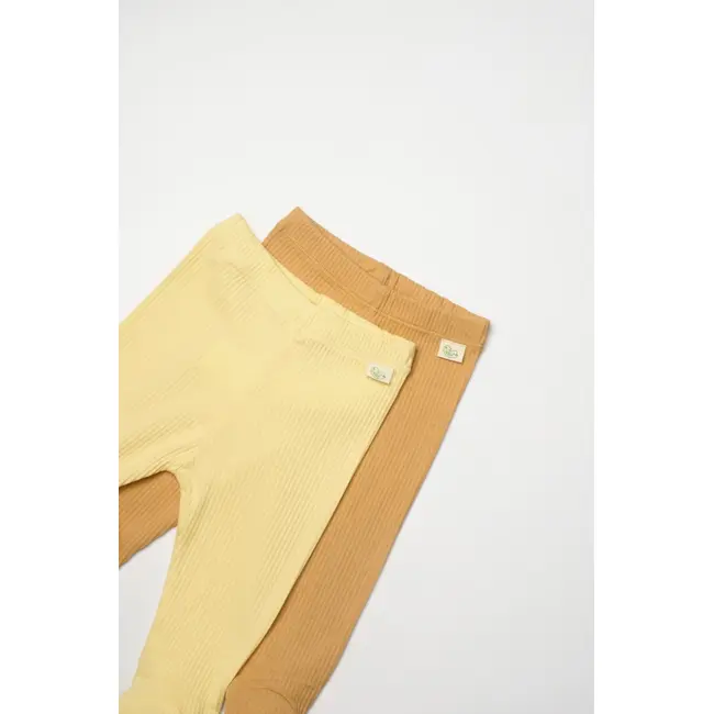 Set 2 pantaloni Bamboo, galben, BabyCosy, 50%bumbac+50% bambus (Marime: 6-9 luni) JEMBC-CSYB9028-6