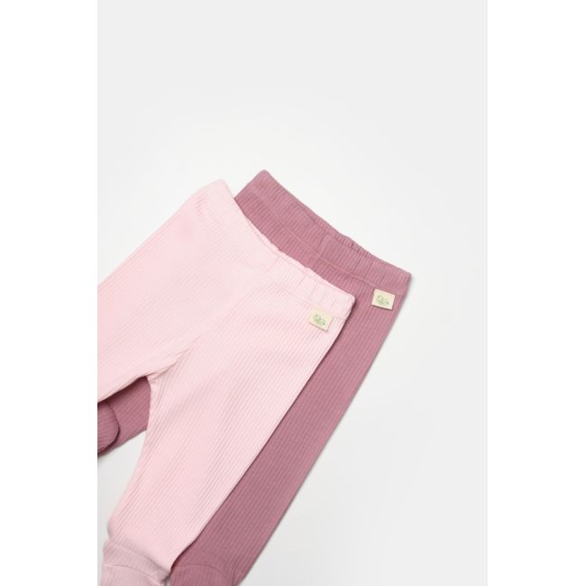 Set 2 pantaloni Bamboo, roz, BabyCosy, 50%bumbac+50% bambus (Marime: 6-9 luni) JEMBC-CSYB9027-6
