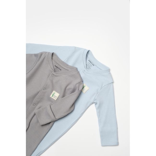 Set 2 salopete lungi Bamboo, blue, BabyCosy, 50%bumbac+50% bambus (Marime: 0-3 Luni) JEMBC-CSYB9035-0