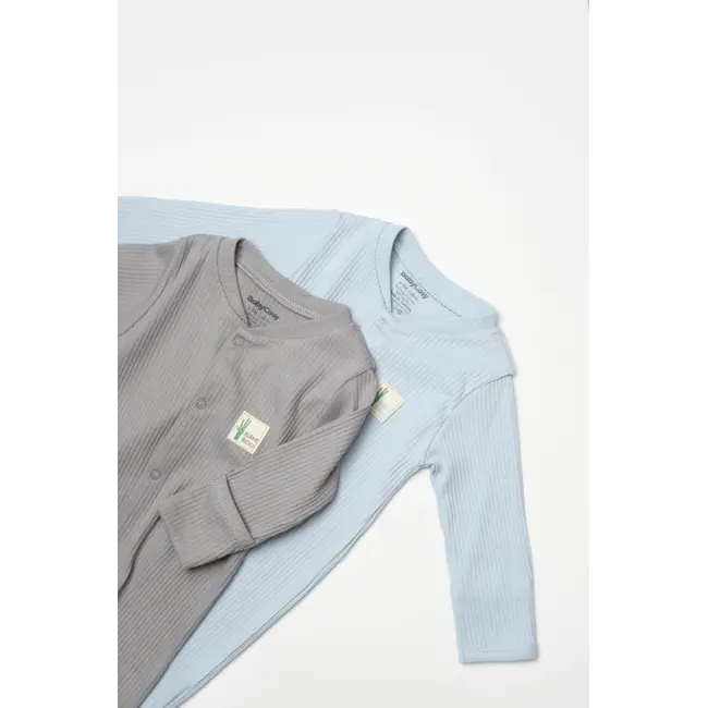 Set 2 salopete lungi Bamboo, blue, BabyCosy, 50%bumbac+50% bambus (Marime: 6-9 luni) JEMBC-CSYB9035-6