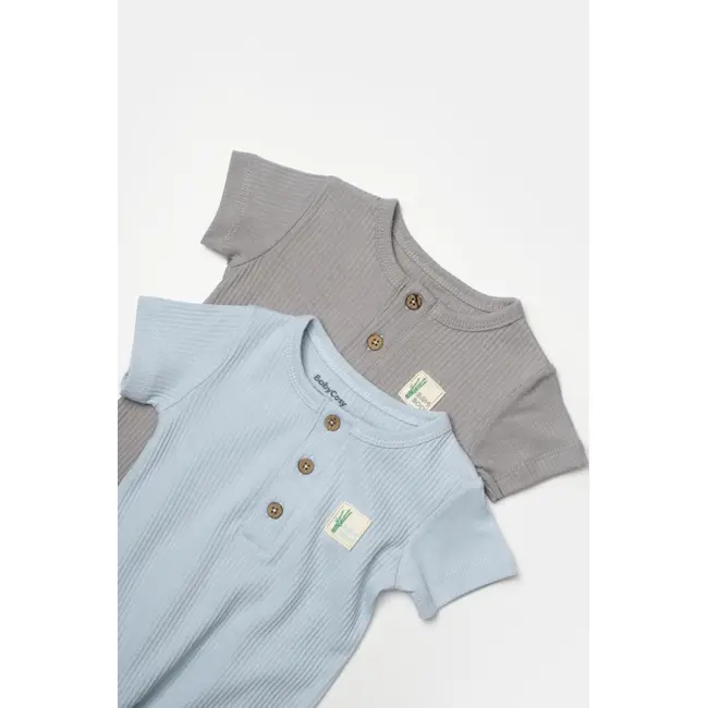 Set 2 salopete scurte Bamboo, blue, BabyCosy, 50%bumbac+50% bambus (Marime: 9-12 luni) JEMBC-CSYB9038-9