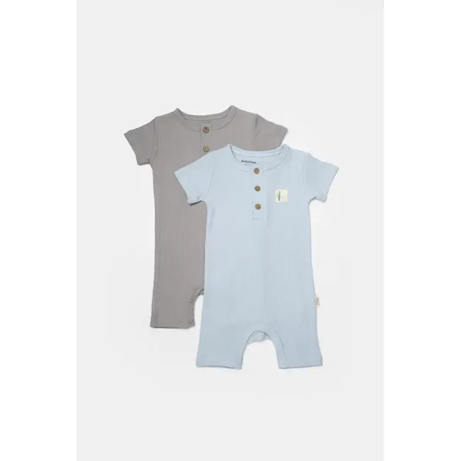 Set 2 salopete scurte Bamboo, blue, BabyCosy, 50%bumbac+50% bambus (Marime: 9-12 luni) JEMBC-CSYB9038-9