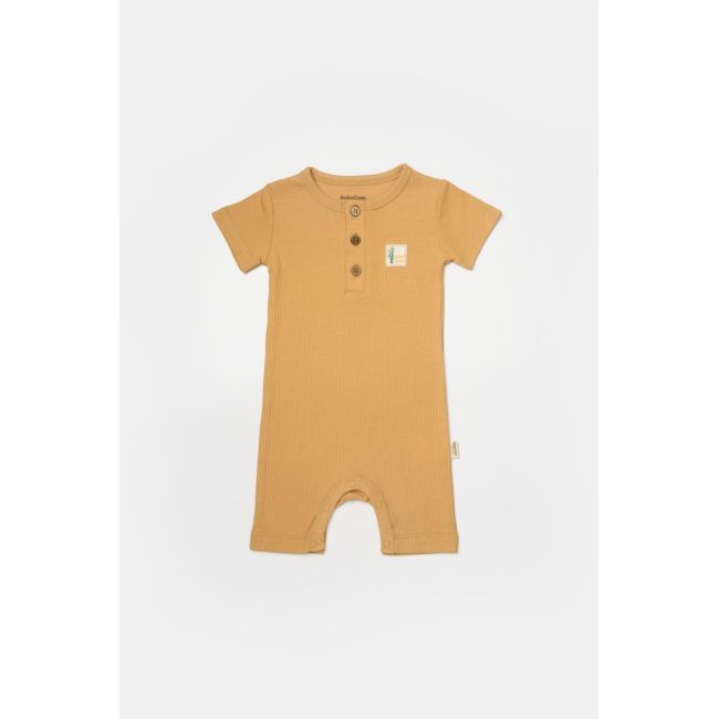 Set 2 salopete scurte Bamboo, galben, BabyCosy, 50%bumbac+50% bambus (Marime: 6-9 luni) JEMBC-CSYB9037-6