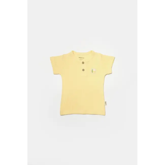 Set 2 tricouri Bamboo, galben, BabyCosy, 50% bumbac+50%bambus (Marime: 9-12 luni) JEMBC-CSYB9022-9