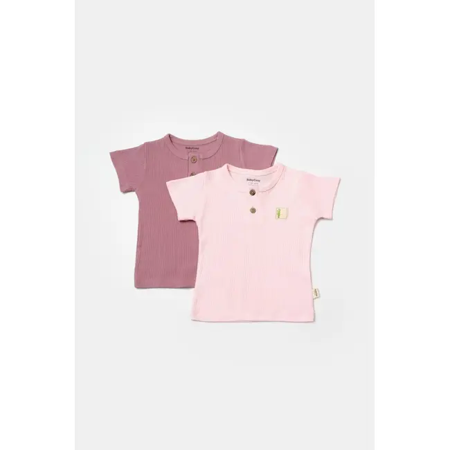 Set 2 tricouri Bamboo,roz, BabyCosy, 50% bumbac+50%bambus (Marime: 6-9 luni) JEMBC-CSYB9021-6