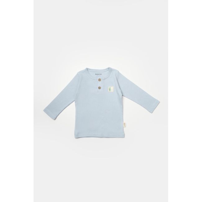 Set 3 piese:bluza, pantaloni si caciulita Bamboo, bleu, BabyCosy, 50% bumbac+50%bambus (Marime: 18-24 Luni) JEMBC-CSYB9004-18