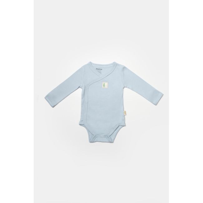 Set 4 piese:body, pantaloni, baveta si caciulita Bamboo, bleu, BabyCosy, 50% bumbac+50%bambus (Marime: 3-6 Luni) JEMBC-CSYB9010-3