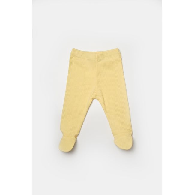 Set 4 piese:body, pantaloni, baveta si caciulita Bamboo, galben, BabyCosy, 50% bumbac+50%bambus (Marime: 3-6 Luni) JEMBC-CSYB9008-3