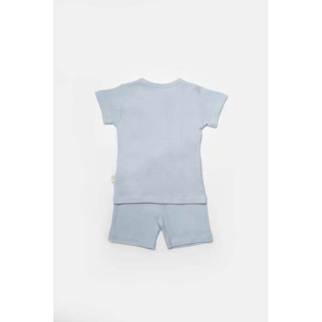 Set tricou cu pantaloni Bamboo, blue, BabyCosy, 50%bumbac+50% bambus (Marime: 12-18 Luni) JEMBC-CSYB9043-12