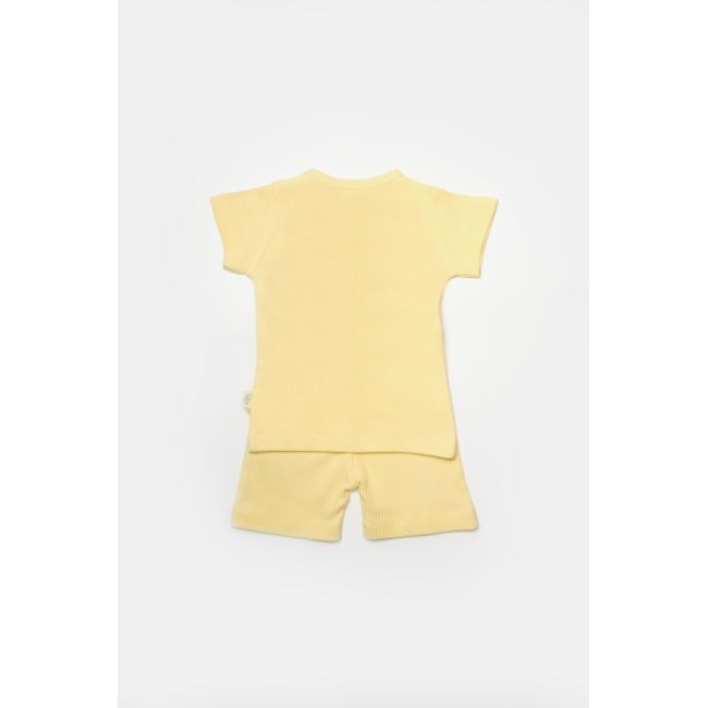 Set tricou cu pantaloni Bamboo, galben, BabyCosy, 50%bumbac+50% bambus (Marime: 3-6 Luni) JEMBC-CSYB9041-3