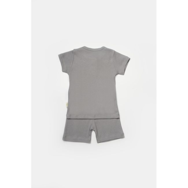 Set tricou cu pantaloni Bamboo, gri, BabyCosy, 50%bumbac+50% bambus (Marime: 6-9 luni) JEMBC-CSYB9044-6