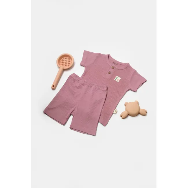 Set tricou cu pantaloni Bamboo, roz, BabyCosy, 50%bumbac+50% bambus (Marime: 9-12 luni) JEMBC-CSYB9039-9