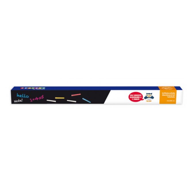 Folie autoadeziva tabla neagra 2 m lungime si set creta colorata - okepb2471153