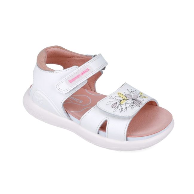 Sandale din piele pentru copii Floricele, Biomecanics, 252233, alb (Marime: 31 (19,5-20,1 cm)) JEM252233-B-31