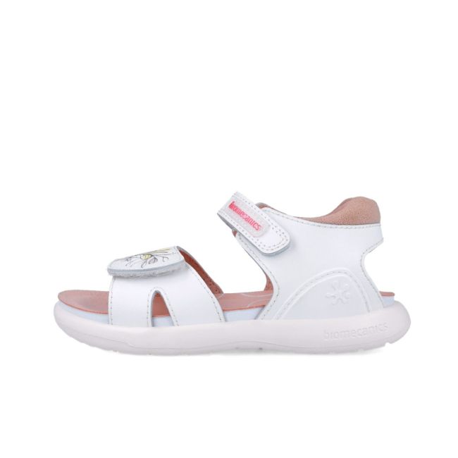 Sandale din piele pentru copii Floricele, Biomecanics, 252233, alb (Marime: 32 (20,2-20,8 cm)) JEM252233-B-32