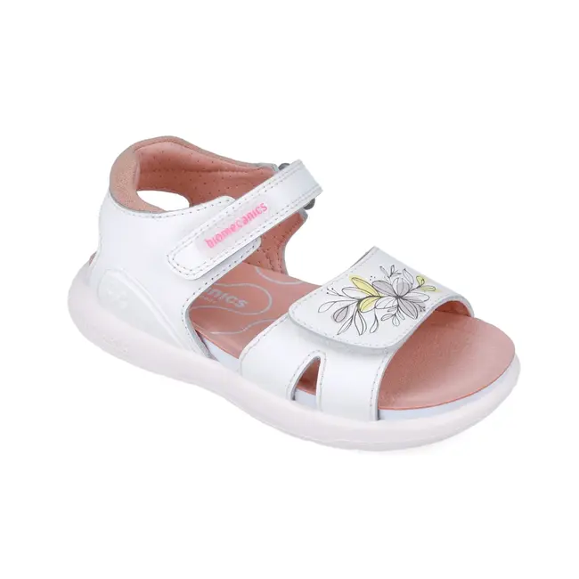 Sandale din piele pentru copii Floricele, Biomecanics, 252233, alb (Marime: 32 (20,2-20,8 cm)) JEM252233-B-32
