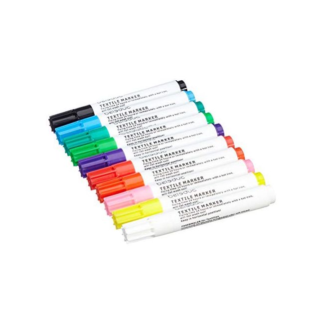 Set 10 carioci pentru textile - beleduc - okebel40152