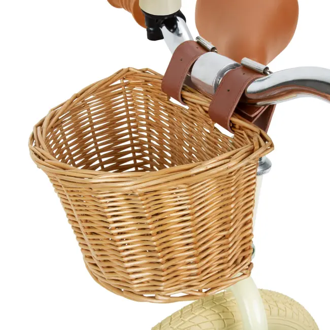 Bicicleta De Echilibru Fara Pedale Pentru Copii, Reglabila, Roti De 12  , Sonerie Si Cos, 3 Ani+, Retro Classy Cream, Kidwell Pjbrobicla01a0