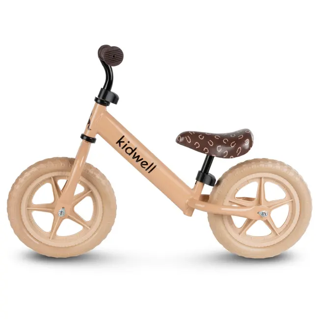 Bicicleta De Echilibru Fara Pedale Pentru Copii, Reglabila Si Roti Late Eva De 12  , Rebel Beige, Kidwell Pjbrobireb18a0