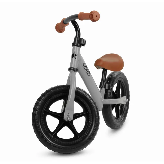 Bicicleta De Echilibru Fara Pedale Pentru Copii, Reglabila Si Roti Late Eva De 12  , Rebel Gray, Kidwell Pjbrobireb15a0