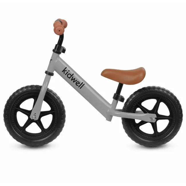 Bicicleta De Echilibru Fara Pedale Pentru Copii, Reglabila Si Roti Late Eva De 12  , Rebel Gray, Kidwell Pjbrobireb15a0