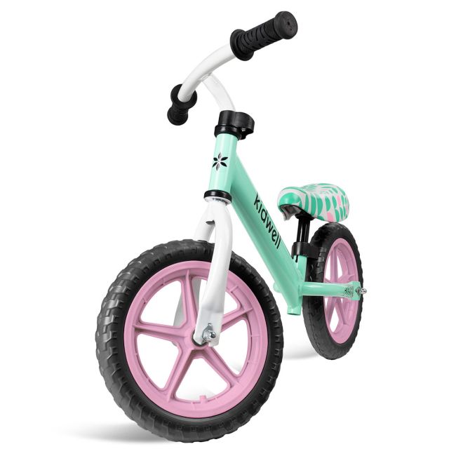 Bicicleta De Echilibru Fara Pedale Pentru Copii, Reglabila Si Roti Late Eva De 12  , Rebel Mint, Kidwell Pjbrobirel02a0