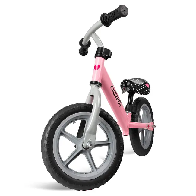 Bicicleta De Echilibru Fara Pedale Pentru Copii, Reglabila Si Roti Late Eva De 12  , Rebel Pink, Kidwell Pjbrobirel03a0