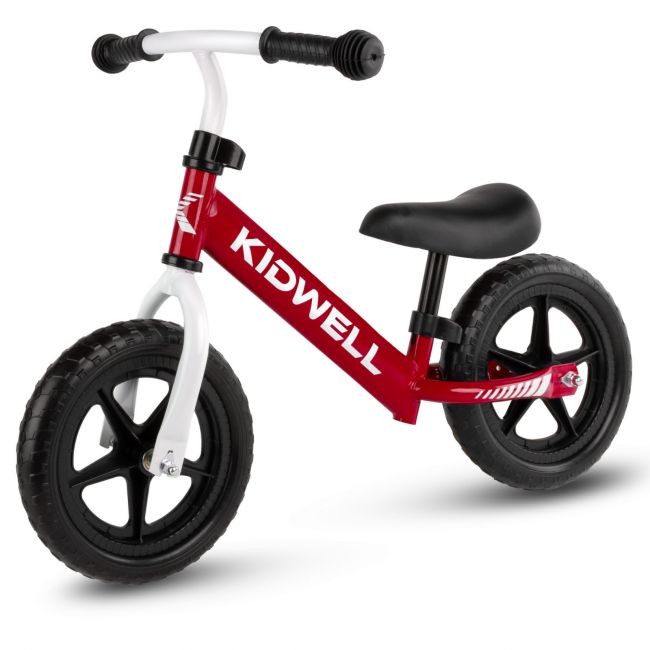 Bicicleta De Echilibru Fara Pedale Pentru Copii, Reglabila Si Roti Late Eva De 12  , Rebel Red, Kidwell Pjbrobireb17a0