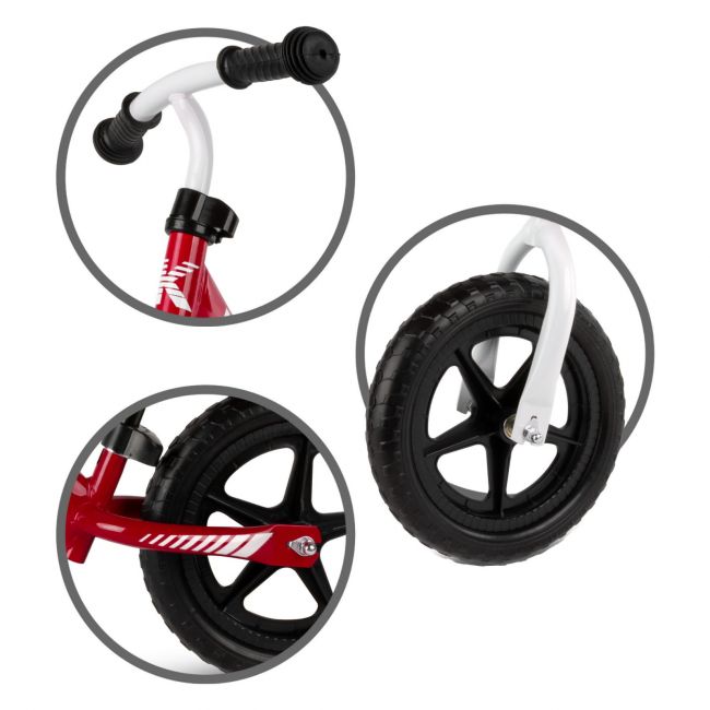 Bicicleta De Echilibru Fara Pedale Pentru Copii, Reglabila Si Roti Late Eva De 12  , Rebel Red, Kidwell Pjbrobireb17a0