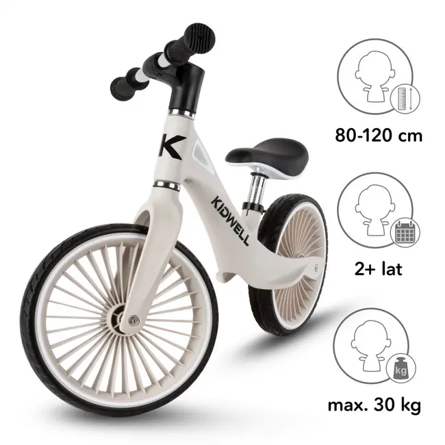 Bicicleta De Echilibru Fara Pedale Pentru Copii, Sa Reglabila, 2 Ani+, Nix Gray, Kidwell Pjbrobinix04a0