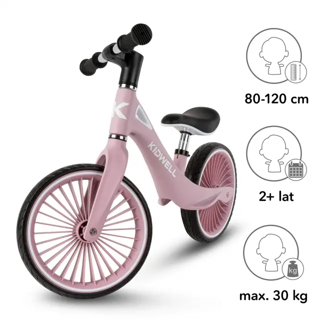 Bicicleta De Echilibru Fara Pedale Pentru Copii, Sa Reglabila, 2 Ani+, Nix Pink, Kidwell Pjbrobinix02a0