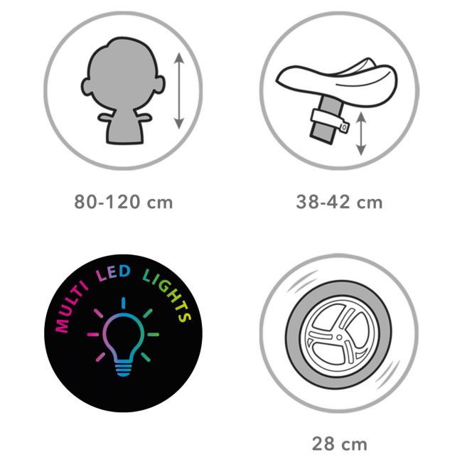 Bicicleta De Echilibru Fara Pedale Pentru Copii, Sa Reglabila, Cu Lumini Led, Roti Eva, 2 Ani+, Suno Pink, Kidwell Pjbrobinix03a0-5611