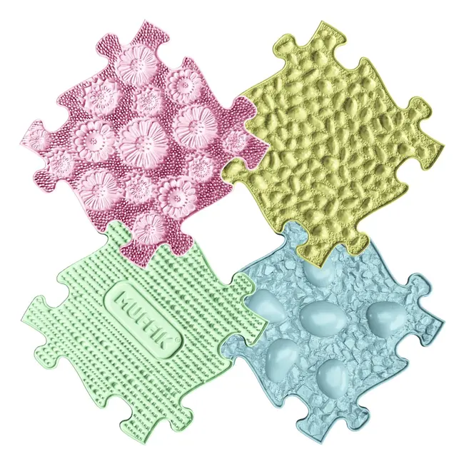 Covoras ortopedic senzorial puzzle set pastel start - okemfk-094