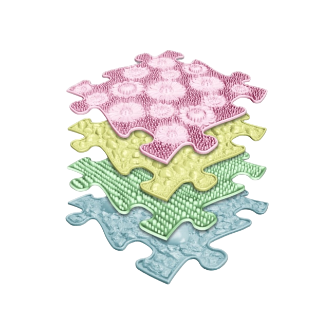 Covoras ortopedic senzorial puzzle set pastel start - okemfk-094