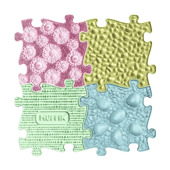 Covoras ortopedic senzorial puzzle set pastel start - okemfk-094