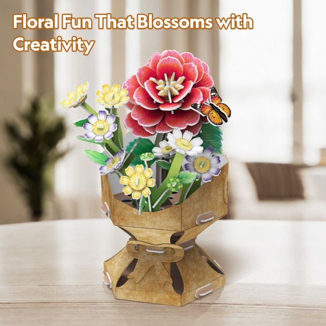 Cubic Fun - Buchet de flori 3D Camelie 109 piese ARTCUW3302h