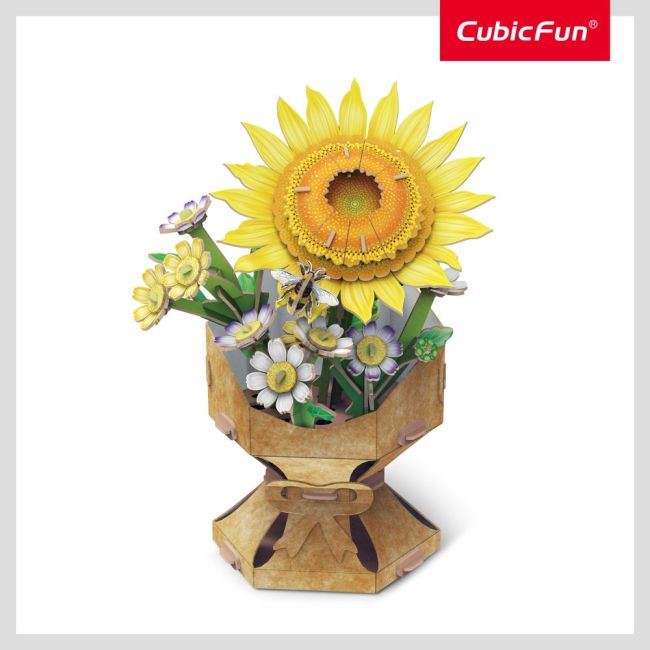 Cubic Fun - Buchet de flori 3D Floarea Soarelui 102 piese ARTCUW3303h