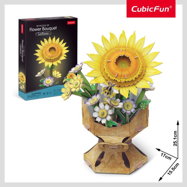 Cubic Fun - Buchet de flori 3D Floarea Soarelui 102 piese ARTCUW3303h