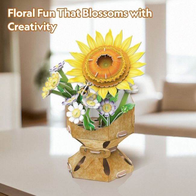 Cubic Fun - Buchet de flori 3D Floarea Soarelui 102 piese ARTCUW3303h