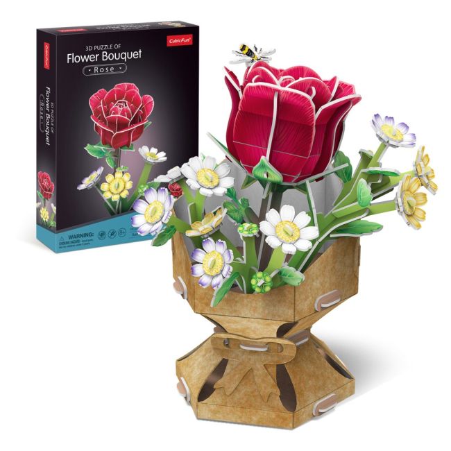 Cubic Fun - Buchet de flori 3D Trandafir 120 piese ARTCUW3301h