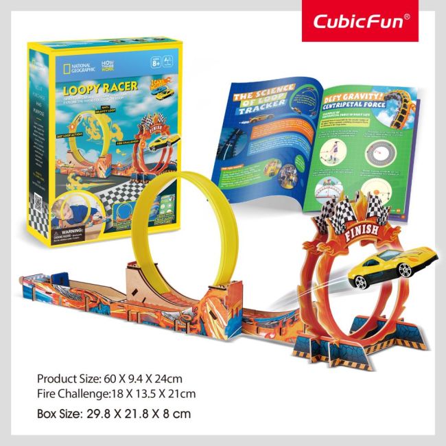 Cubic Fun - Joc Educativ STEM National Geographic puzzle 3D Cursa trasnita ARTCUDS1130h