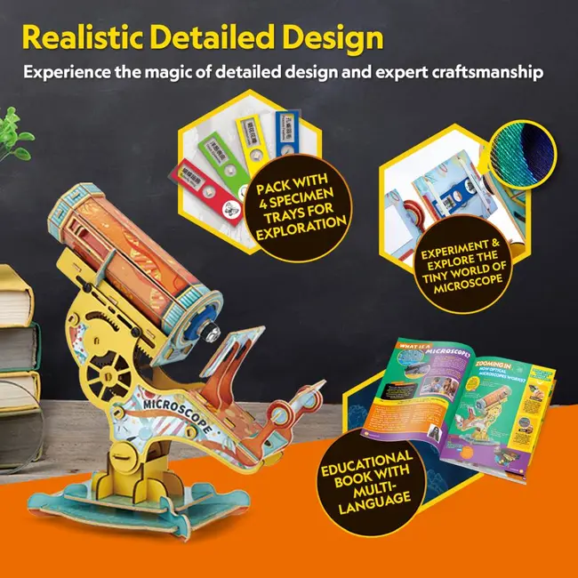 Cubic Fun - Joc Educativ STEM National Geographic puzzle 3D Microscop ARTCUDS1127h