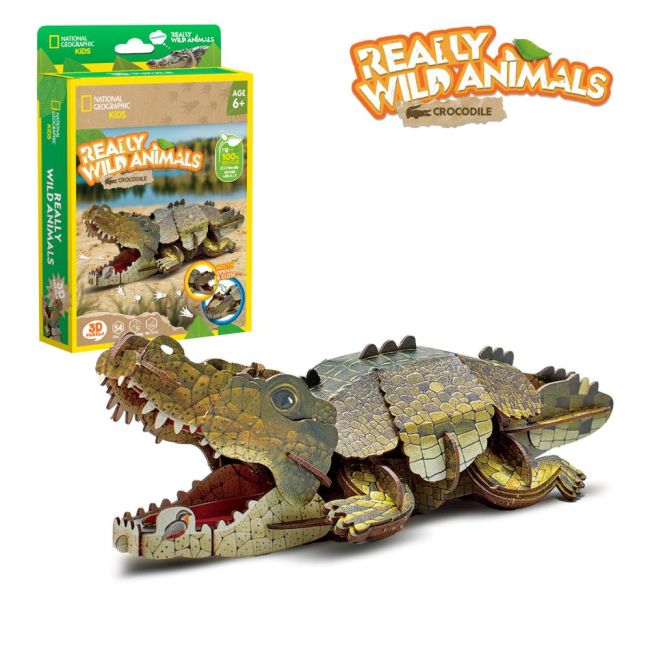 Cubic Fun - National Geographic Animale Salbatice Puzzle 3D Crocodil 54 piese ARTCUDS1076h