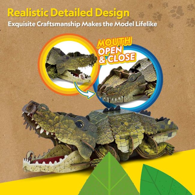 Cubic Fun - National Geographic Animale Salbatice Puzzle 3D Crocodil 54 piese ARTCUDS1076h