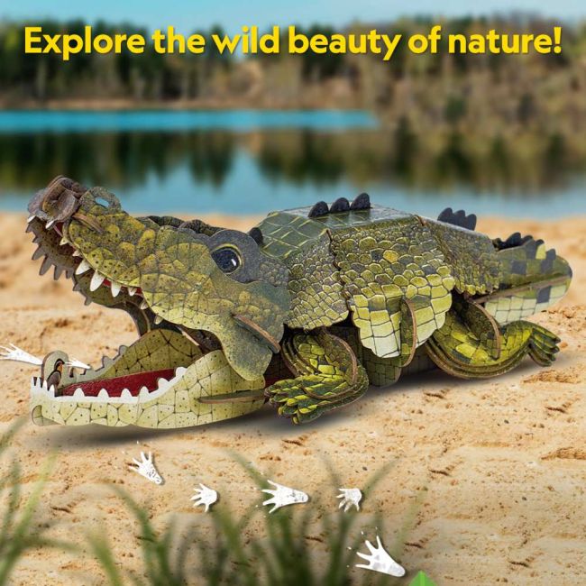 Cubic Fun - National Geographic Animale Salbatice Puzzle 3D Crocodil 54 piese ARTCUDS1076h
