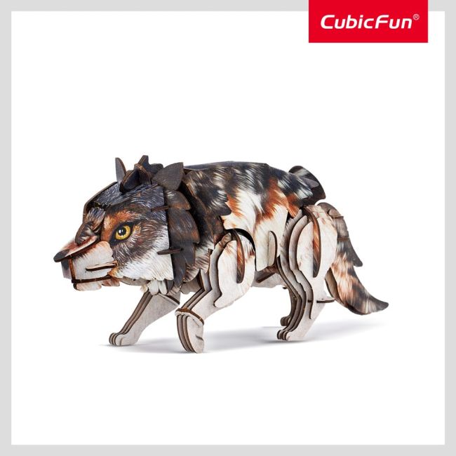 Cubic Fun - National Geographic Animale Salbatice Puzzle 3D Lup Cenusiu 58 piese ARTCUDS1073h