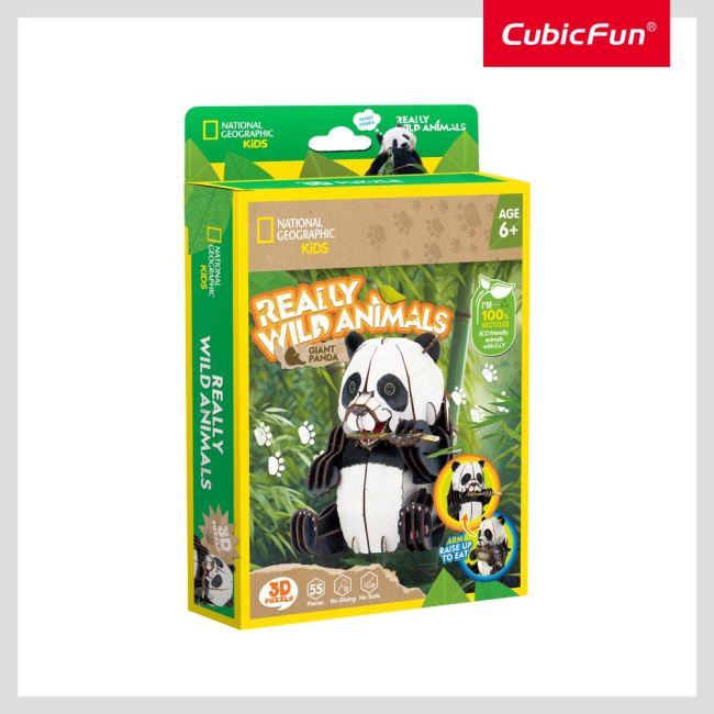 Cubic Fun - National Geographic Animale Salbatice Puzzle 3D Panda 55 piese ARTCUDS1075h