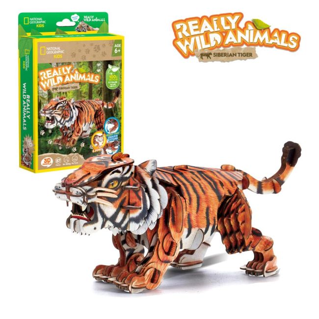 Cubic Fun - National Geographic Animale Salbatice Puzzle 3D Tigru Siberian 87 piese ARTCUDS1071h