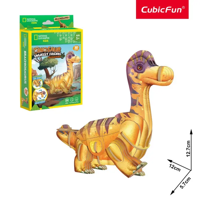Cubic Fun - National Geographic Dinozauri Puzzle 3D Brahiozaur 54 piese ARTCUDS1170h