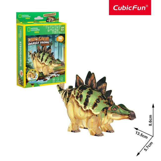 Cubic Fun - National Geographic Dinozauri Puzzle 3D Stegozaur 51 piese ARTCUDS1171h